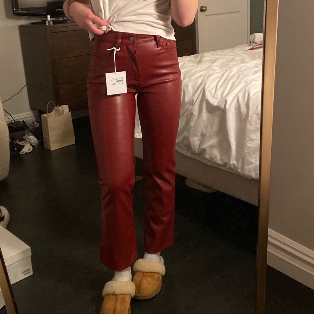 Pistola red leather pants